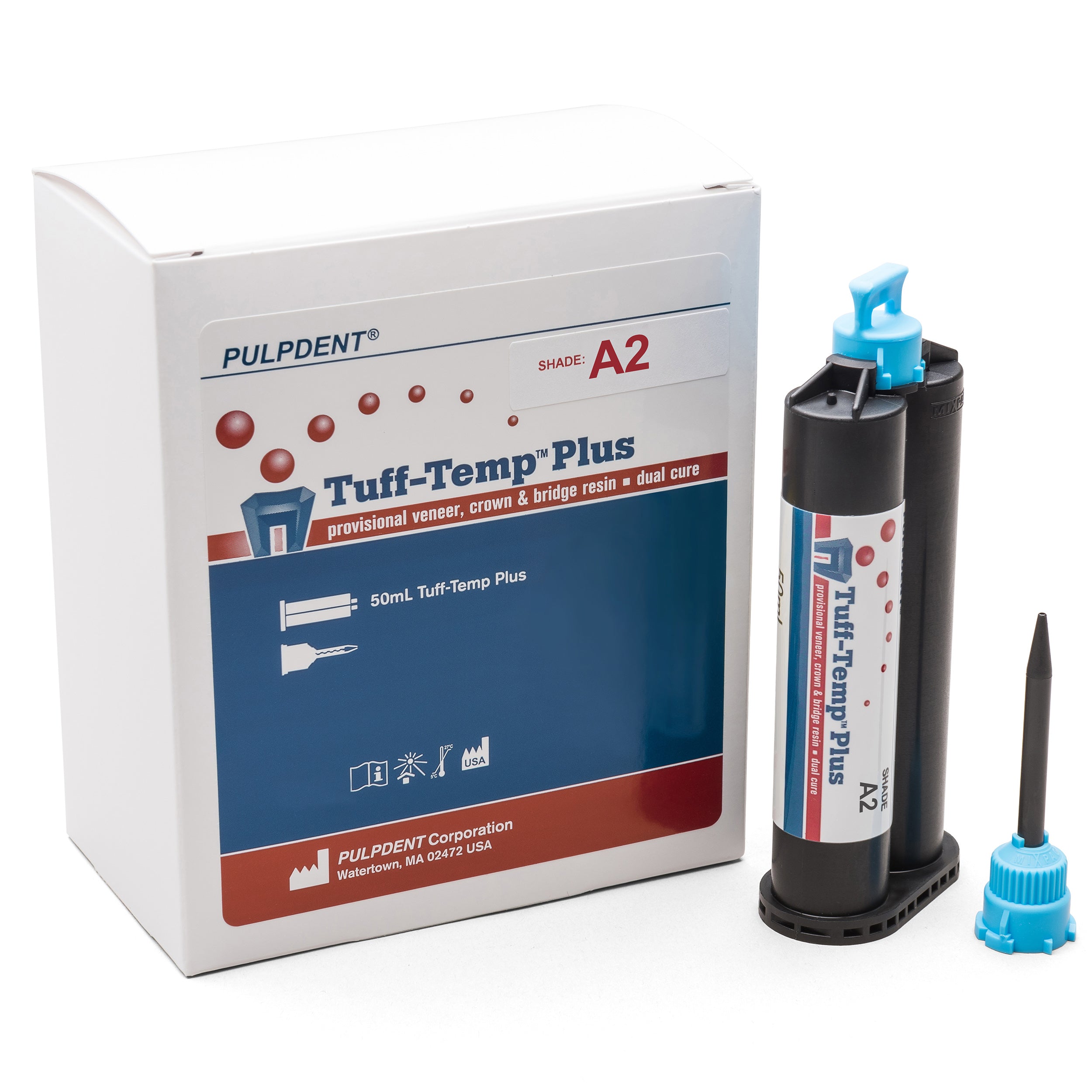 Pulpdent TTP50A2 Tuff-Temp Plus Crown & Bridge Material Automix Cartridge A2 50 mL Pulpdent TTP50A2 Tuff-Temp Plus Crown & Bridge Material Automix Cartridge A2 50 mL